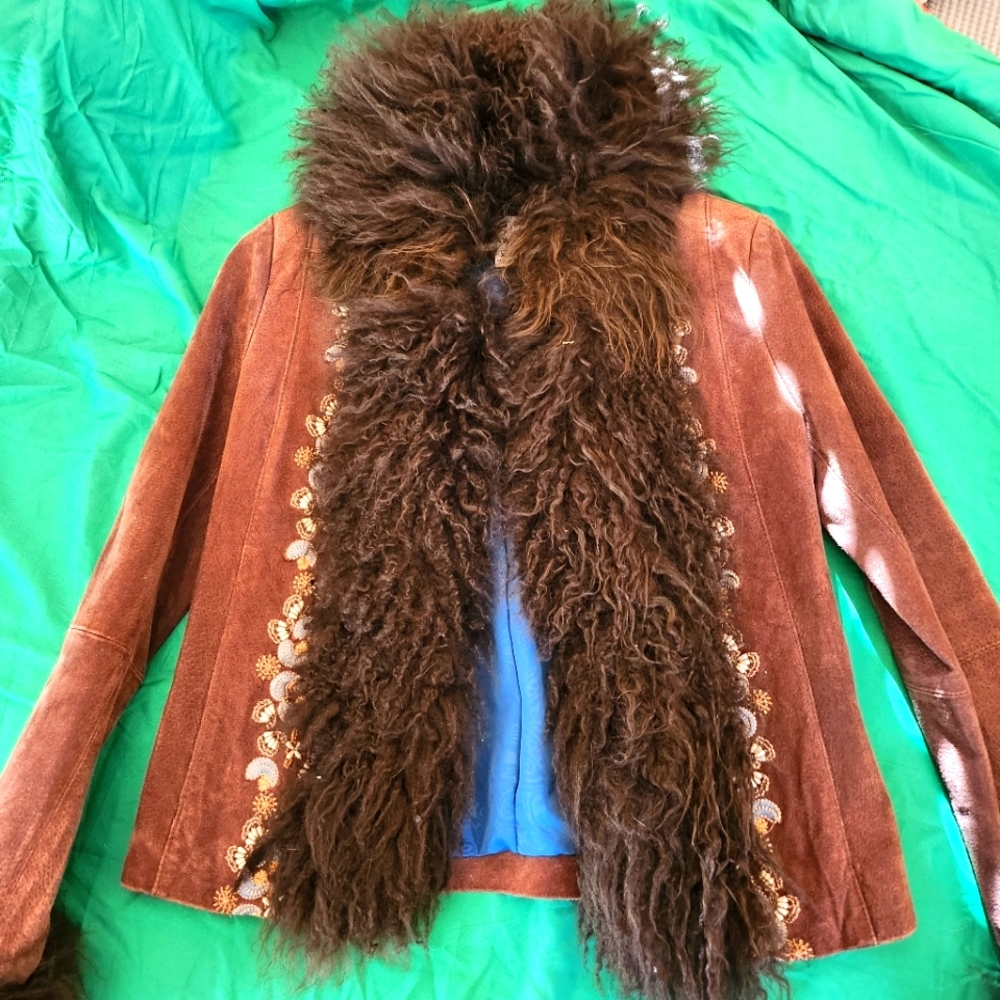 Wilson's suede and faux fur coat size small